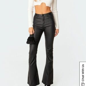 Edikted Luna faux leather Flare Jean